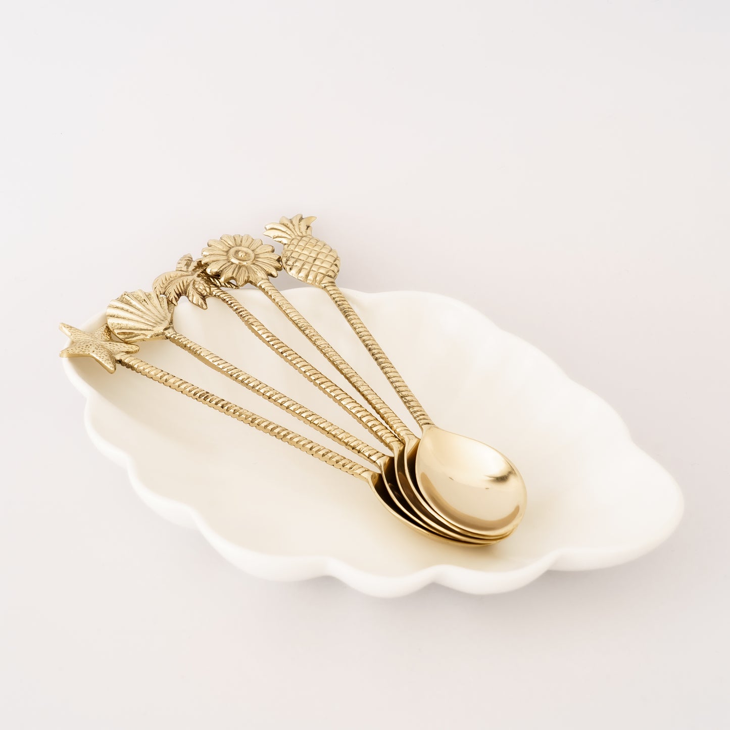 Brass Tropical Dessert Spoon